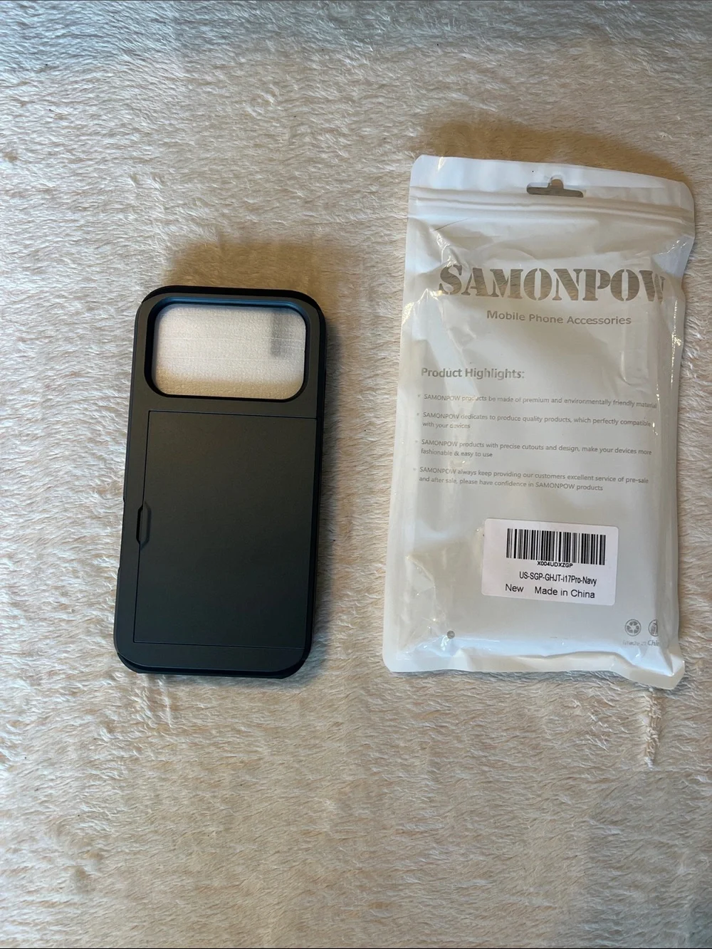 Black Slide Card Cover iPhone 17 Pro Case and Screen Protector